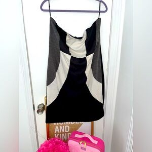 Black and Gray Colorblock Bodycon Dress